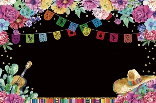 Fondo de fiesta de poliéster de 5 x 3 pies para fotografía, cumpleaños mexicano, verano, fiesta en la piscina, fondo de flores para fiesta, Cinco de