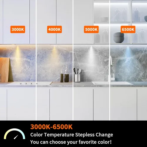 Miniatura 5 de VST Iluminación inteligente debajo del gabinete con control de onda de mano y aplicación de Alexa y Google Assistant, empotrada o de montaje en Negro