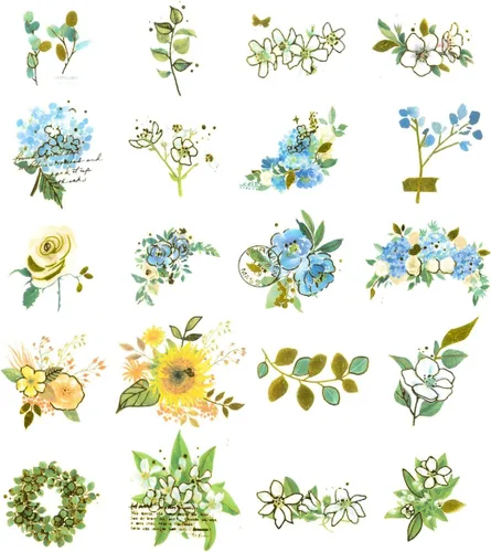 Miniatura 2 de allydrew Calcomanías decorativas Washi para álbumes de recortes, manualidades para papelería, diario, fabricación de tarjetas (60 unidades), lámina