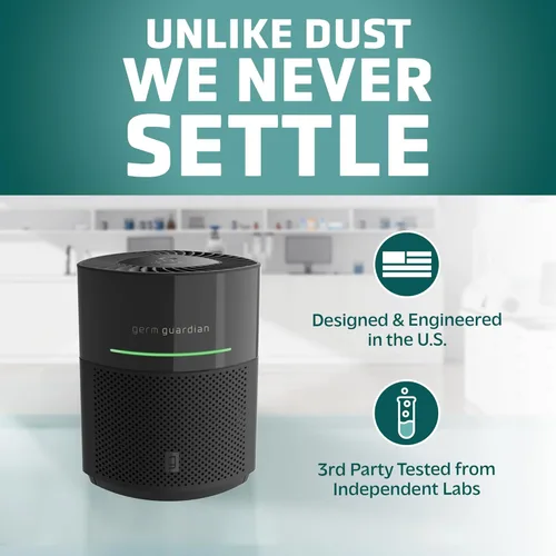 Miniatura 7 de GermGuardian Airsafe+ Purificador de aire HEPA para el hogar, habitaciones grandes de hasta 1043 pies cuadrados con filtro de aire HEPA, luz UV-C