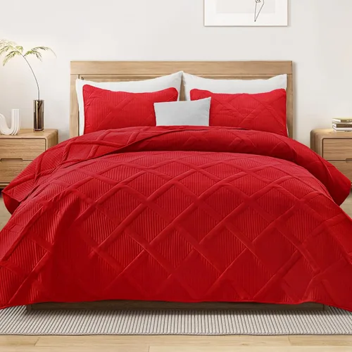 Miniatura 21 de Exclusivo Mezcla - Juego de edredón de microfibra tamaño King, juego de ropa de cama gris claro con 2 fundas de almohada, colcha moderna para cama