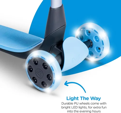 Miniatura 3 de Yvolution Y Glider Luna - Scooter con maletero y asiento de almacenamiento extraíbles, 3 en 1 con rueda de luz LED, barra de empuje de altura