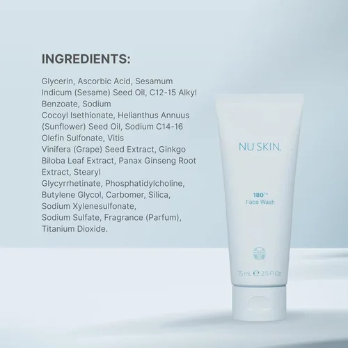 Miniatura 7 de Nu Skin Lavado facial 180° Limpiador hidratante con vitamina C para piel madura Limpiador facial hidratante para líneas finas y textura