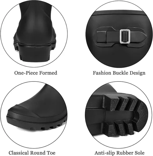 Miniatura 5 de DKSUKO Women's Tall Rain Boots Garden Boots Waterproof Wellington Rubber Boots