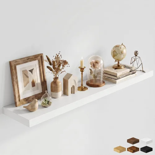 Miniatura 92 de Estantes flotantes de 48 pulgadas para pared, estante de chimenea de 10 pulgadas de profundidad, estantes flotantes de madera para pared, estantes