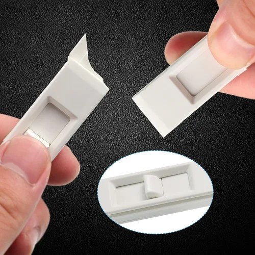 Miniatura 4 de Jetec 20 pares de pestillos inclinables de plástico blanco para construcción, pares de pestillos deslizantes con resorte para ventana corrediza