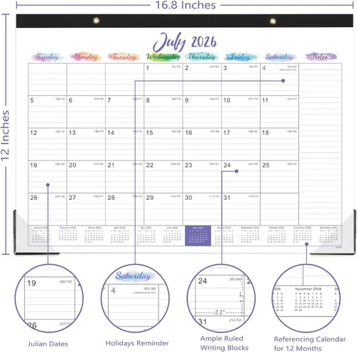 Miniatura 4 de Calendario de escritorio 2024, calendario 2024 de enero de 2024 a diciembre de 2024, calendario mensual de escritorio de 12 meses, 17 x 12 pulgadas