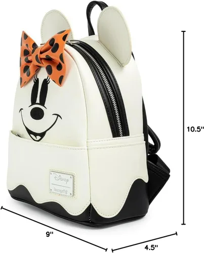 Miniatura 8 de Loungefly Disney Ghost Minnie Mouse que brilla en la oscuridad Cosplay, bolsa de hombro con doble correa para mujer, Multi, Moderno