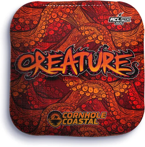 Miniatura 11 de Juego de 4 bolsas de maíz profesionales reguladoras para juegos de lanzamiento de cornhole, para todos los niveles de habilidad (criatura)