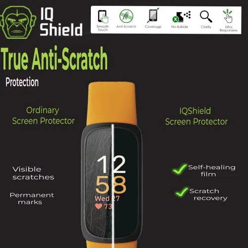 Miniatura 3 de IQShield Paquete de 6 protectores de pantalla para Fitbit Inspire 3, fácil de instalar, ultrafino, antiarañazos, antiburbujas, película de TPU