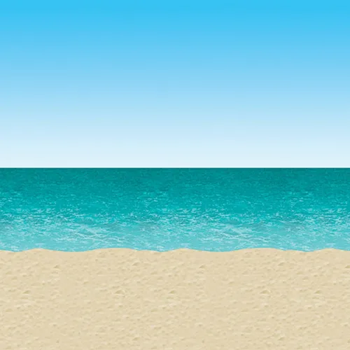 Fondo de playa, océano y cielo azul de 30', Paquete de 1, azul, (Blue/Sand)