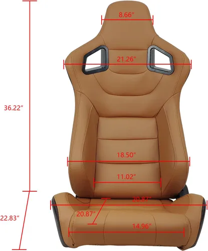 Miniatura 6 de FREEMOTOR802 Asientos universales para vehículos de carreras, asientos deportivos reclinables con deslizadores de doble bloqueo ajustables, 1 par