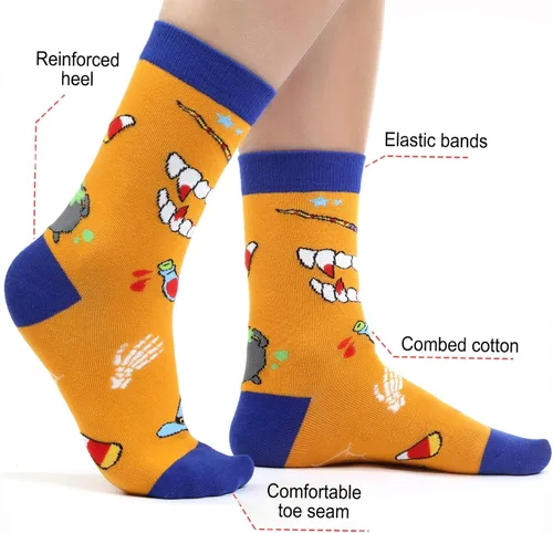 Miniatura 2 de Dsia Zamur Calcetines para niños y niñas, paquete de 4 a 6 unidades + caja de regalo, novedosos calcetines de pantorrilla coloridos para niños de 2