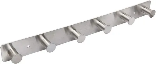 Miniatura 13 de Perchero pequeño montado en la pared, ganchos negros adhesivos y atornillados, ganchos de pared de acero inoxidable para colgar sombreros, toallas