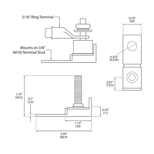 Miniatura 2 de F.S.P Kit de bloque de fusibles de terminal MRBF de 30 amperios (fusible incluido) – Fusible de batería compacto de alto amplificador marino de 5/16