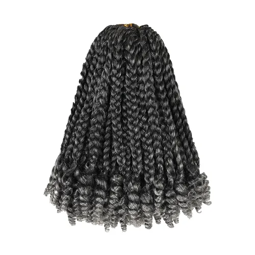 Miniatura 11 de Pelo corto Goddess Box trenzado de ganchillo para mujeres negras y bebés niños, 7 paquetes de 10 pulgadas, color negro natural, cabello sintético