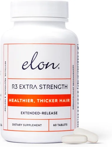 Elon R3 Suplemento para el crecimiento del cabello para mujeres, vitaminas para el crecimiento del cabello con biotina y péptidos de colágeno para