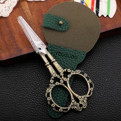 Miniatura 3 de YOUGUOM Tijeras de tejer con estuche, tijeras de ganchillo para roscar tijeras de coser para bordar, manualidades, punto de aguja, pequeñas tijeras