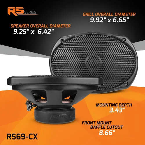 Miniatura 7 de PRV AUDIO Altavoces coaxiales de 2 vías para automóvil de 6 x 9 pulgadas, 200 vatios por par, 4 ohmios RS69-CX, altavoz premium de neodimio