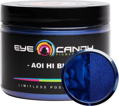 Pigmentos Eye Candy Polvo de Mica Azul Premium - Aoi Hi Blue (50gr) - para Epoxi, Resina, Jabón, Pintura, Carpintería, Vaciado de Acrílico, Bombas