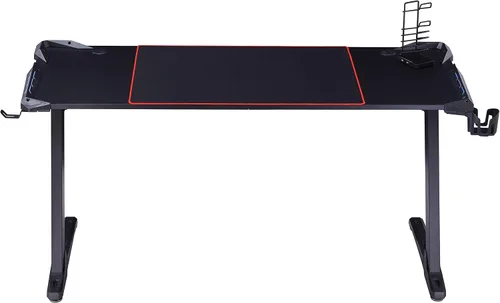 Miniatura 10 de Homes: Inside + Out Kindira - Escritorio moderno de acero para juegos con puertos USB, alfombrilla de mouse de PC y portavasos giratorio