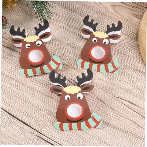 Miniatura 5 de DOITOOL 25 tarjetas de papel de piruleta de Navidad, alce, reno, caramelo, decoración de ciervos, piruletas, titular de dulces, suministros