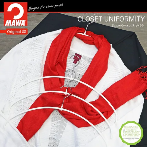 Miniatura 7 de Mawa de Reston Lloyd, Serie Euro Ultra-Delgada, Gancho Antideslizante de Ahorro de Espacio, Estilo 40/PT para Camisetas, Blusas y Vestidos de Sol