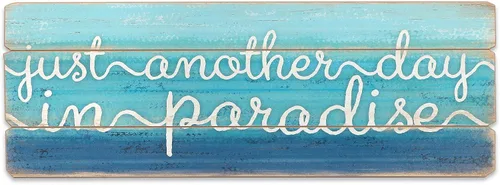 Miniatura 6 de Open Road Brands Happier Than a Seagull with a French Fry Wood Wall Decor – Lindo cartel inspirador con tema de playa