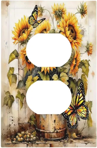 Miniatura 101 de Cubiertas Decorativas de Tomacorrientes Estilo Gótico Cuervo Flores Púrpuras 1 Gang Interruptor de Luz Simple Basculante Placa Cubierta Placas