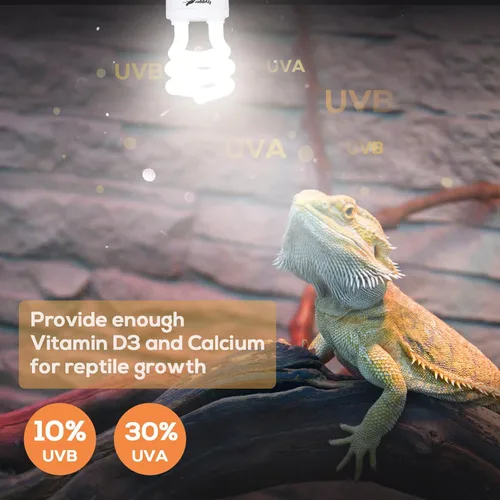 Miniatura 3 de Bombilla UVB para reptiles, 10.0 13 W UVB para reptiles, Hygger zoo UVA UVB Bombilla para reptiles Reptil Bombilla UVB Luz UVB para Dragón Barbudo