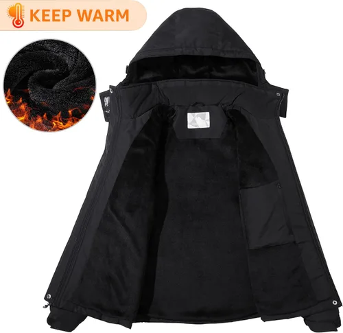 Miniatura 3 de CAMELSPORTS Chaqueta impermeable de esquí de montaña para mujer, con forro polar, impermeable, resistente al viento, con capucha para otoño e