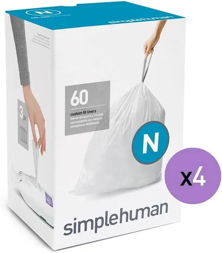 Miniatura 36 de simplehuman Forro para bote de basura de ajuste personalizado, 45 litros/12 galones, 20 unidades (paquete de 2)