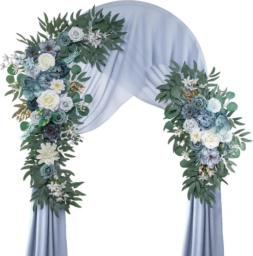 Miniatura 28 de Lisuun Flores de arco de boda, flores artificiales para decoración, guirnalda de flores grandes para estilos bohemios, decoración floral