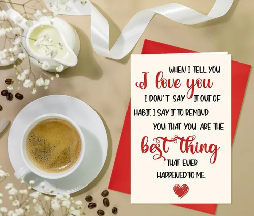 Miniatura 2 de Tarjeta de San Valentín con texto en inglés "When I Tell You I Love You", regalo de aniversario, boda, cumpleaños para esposa, marido, novia, novio