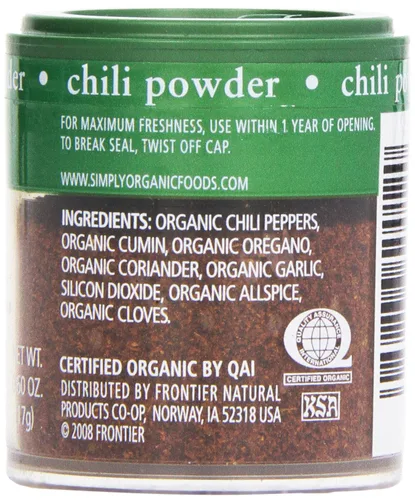Miniatura 5 de Simply Organic, Mini chile en polvo, 0.60 oz