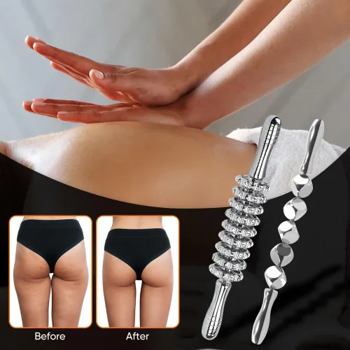 Miniatura 4 de ONUEMP 2 rodillos de masaje de acero inoxidable para esculpir el cuerpo de hielo, kit de maderoterapia Colombiana Professional, rodillo masajeador