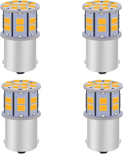 1156 Foco LED ámbar 12V-24V superbrillante 7506 1141 BA15S P21W 1003 foco LED para luces intermitentes de señal, luces traseras de freno, luces de
