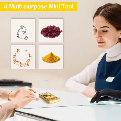Miniatura 7 de UNIWEIGH Báscula de miligramos de 1.76 oz/0.00 oz, báscula portátil de joyería con peso Cal, retroiluminación LCD, tare, báscula de gramo mini