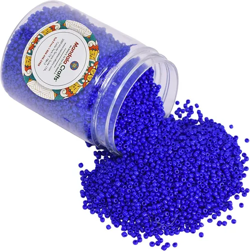 Miniatura 26 de Mandala Crafts Cuentas de cristal 6/0 para abalorios – 2500 cuentas redondas negras pequeñas Rocaille de 0.157 pulgadas para hacer joyas, collares