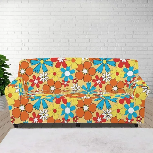 Miniatura 8 de GIFTPUZZ Funda de sofá roja navideña, protector de sofá con parte inferior elástica para sala de estar, dormitorio y decoración de oficina, elegante