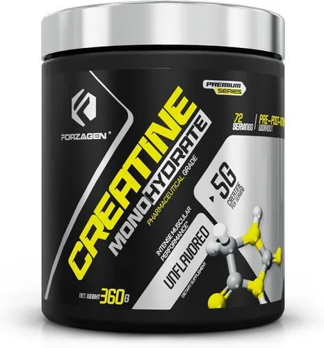 Forzagen Monohidrato de creatina en polvo sin sabor, creatina micronizada en polvo para ganancia muscular para hombres y mujeres, creatina