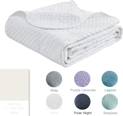 Miniatura 4 de HZ & HY Colcha extragrande King de 138 x 122 pulgadas, extra ancha, juego de ropa de cama ultrasónica, edredón ligero y delgado, reversible, 5 3