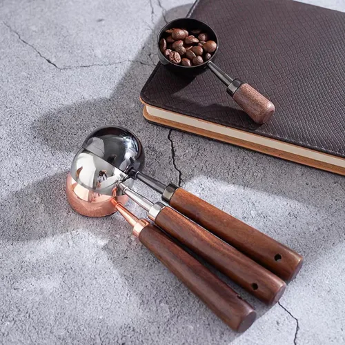 Miniatura 5 de Cuchara Medidora de Café Vintage - Acero Inoxidable 304, Cuchara de Café, Capacidad de 0.35 onzas, Mango de Nogal - Perfecta para Café, Té y Más