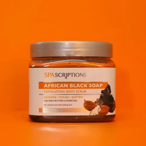 Miniatura 2 de SpaScriptions African Black Soap Sugar Scrub - Exfoliante corporal desintoxicante con manteca de karité y carbón, ideal para pieles grasas