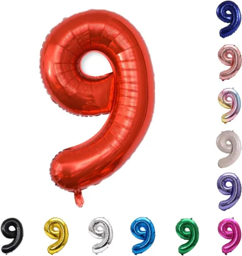 Miniatura 127 de YPSelected Globo grande de 32 pulgadas de helio con números 0-9 de papel de aluminio azul para cumpleaños, bodas y fiestas (Azul, 3)