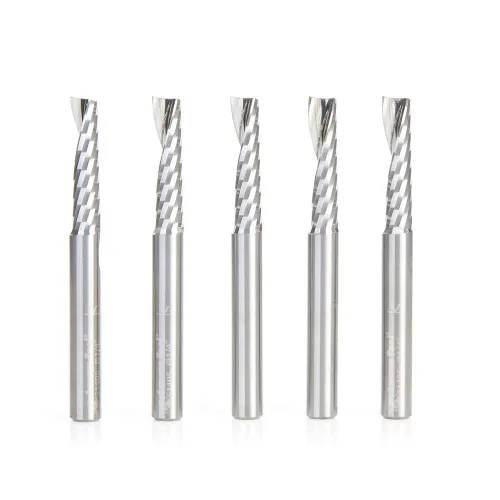 Miniatura 18 de Amana Tool - 51414 Carburo sólido CNC espiral 'O' sola flauta, corte de plástico 3/8 de diámetro x 1