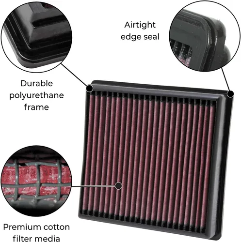 Miniatura 2 de K&N 33-5017 Filtro de aire de repuesto de alto rendimiento para 2014 – 2017 Toyota Tacoma/Tundra/Sequoia V6/V8, Juego de filtro de aire y kit