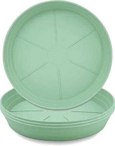 Miniatura 9 de Plato para macetas de 10 a 25 pulgadas, bandejas de riego extra profundas para macetas, bandeja de drenaje pesada para interiores sin agujeros, 4