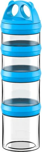Miniatura 9 de SELEWARE Contenedores apilables portátiles de almacenamiento de alimentos para aperitivos, fórmula en polvo y bebidas, sistema de bloqueo giratorio