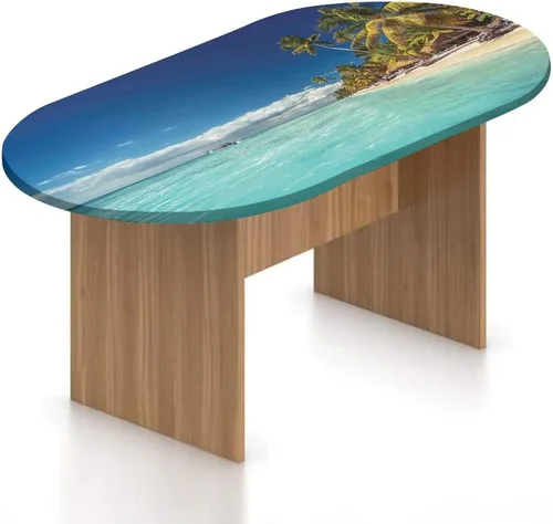 Miniatura 18 de XISUNYA Mantel ovalado ajustable para mesa de patio, poliéster elástico en el océano, mantel ajustable con estampado de tranquilidad para temporada